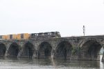 NS 6303 brings freight from the Sunbury line over Rockville Bridge